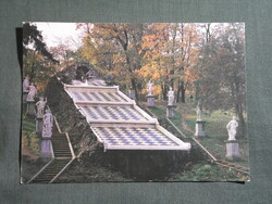 Képeslap,Oroszország,Leningrád,Szentpétervár,Petrodvorec palota,kastély,sárkány vízesés,1987-