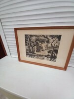 Remsey  Jenő    Vízparton rézkarc