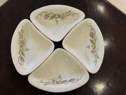 Zsolnay porcelán tavasz mintás kínáló asztalközép tál tálka