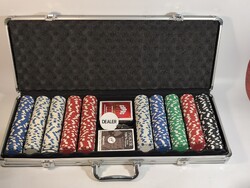 500 db-os póker szett alumínium táskában + 2 pakli poker kártya!