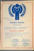 „UNICEF – Nemzetközi Gyermekév (1979) magyar emléklap /