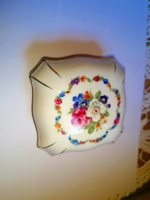 Zsolnay virágkoszorús retró ékszertartó porcelán doboz
