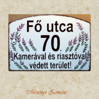 Tűzzománc házszám tábla, egyedi, megrendelésre.