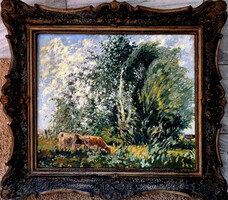 Bosznay István(1868-1944):Tehenek tájban 1934