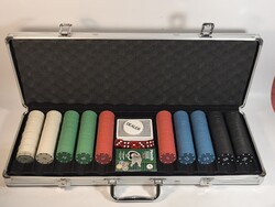 500 db-os póker szett alumínium táskában + 2 pakli poker kártya!