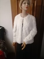 Szebbnél szebbek molett nálam mutatós fehér szőrmés nyitott kardigán 44 46.105 mell 65 hossz