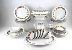 1Y349 Régi hat személyes szőlő mintás német Stadtlengsfeld porcelán ét- és teáskészlet 38 darab