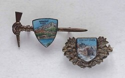 2 db ritkább turista kalap kitűző kalapkitűző kalapdísz Magas Tatra Vysoké Tatry