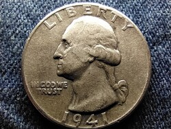USA Washington silver quarter dollar .900 ezüst 0.25 Dollár 1941