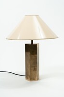 Ingo Maurer hatoldalú, réz, modernista asztali lámpa