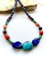 LÁPISZ korall,türkiz nyaklánc egyedi kézműves nyaklánc