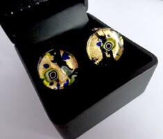 Muránói üveg arany-fekete klipsz