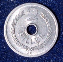 Pénzérme Magyar lyukas 2 fillér  1954