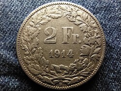 Svájc .835 ezüst 2 Frank 1914 B