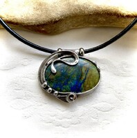 Ovális  Shatukit  medál egyedi kézműves darab