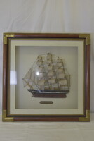 Nautical diorama - cutty sark 1869 3d ship model in frame