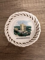Vintage hajdúszoboszlói szuvenír tálka – 1960-as évek, Bodrogkeresztúri Kerámia