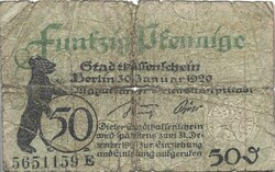50 pfennig 1920 Berlin Németország 1.
