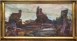 Sugár Gyula (1924 - 1991) Kelet Kapuja c. Képcsarnokos festménye EREDETI GARANCIÁVAL !