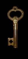 Réz kulcs, dugóhúzó. Patinás darab