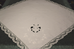 Antik Régi népi len kendő népviselet viselet riselt 73 x 70