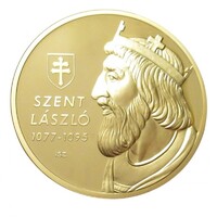 Magyarország,Nagy Magyarok sorozat - Szent László - aranyozott proof UNC réz