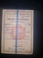 1946, időleges vasúti szabadjegy, ritka