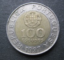 Portugália Bimetál 100 escudo 1997 (V17)