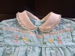 Retro/vintage gyerek ruha: kék himzett lányka ruha