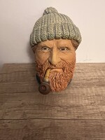 Kézzel készített angol „Fisherman” falidísz – 1990, Boston (England) – eredeti, ritka darab