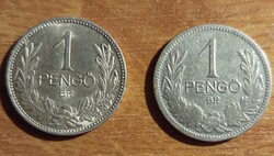 2 darab 1 Pegős 1926 és 1939 évi  egy darab 1 Mark 1875
