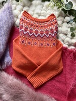 Laura Ashley 40-42-es norvégmintás pulóver – időtlen melegség és romantikus örökség