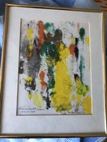 Rubint Avraham Péter : Megvilágosodás 22x17 cm olaj,papír 1995 !