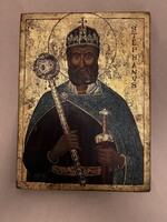 László Borbély – Saint Stephen King (original icon painting)