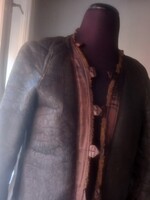 Női irha bunda, vintage téli kabát, retro Női bunda