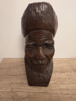 Kézzel faragott afrikai fa szobor – rendkívül kemény faanyagból, nagy sűrűségű, gyűjtői darab