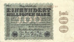 100 millió százmillió márka 1923.08.22. Privát kiadás Vj. Hakensterne Németország 1.
