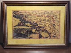 Antik stílusú térképmetszet – Regnum Dalmatiae (1737), keretezve