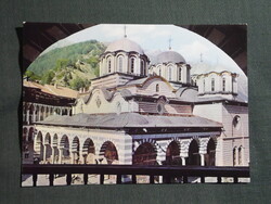 Képeslap,Bulgária,Rila kolostor látkép,részlet,1970-