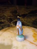 Herendi miniatűr népviseletes fiú porcelán figura - ritka