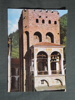 Képeslap,Bulgária,Rila kolostor látkép,részlet,1970-