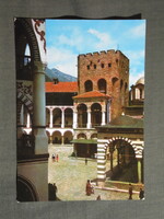 Képeslap,Bulgária,Rila kolostor látkép,részlet,1970-