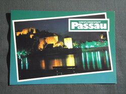 Képeslap,Németország,Passau,városi látkép,részlet,1990-