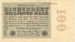100 millió százmillió márka 1923.08.22. Privát kiadás Vj. Kreuzblüten Németország