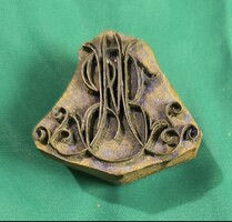 Kékfestő nyomódúc, monogrammal (M.E)