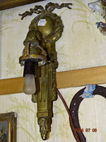 ANTIK RÉZ / BRONZ COPF - EMPIRE STÍLUSÚ FALIKAR FALI LÁMPA