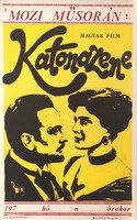 A mozi műsorán beharangozó filmplakát,moziplakát: Katonazene, Bara Margit, Szirtes Ádám, 1961