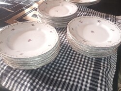 Zsolnay aprovirágos arany szegélyes deszertes tányérok 16 db