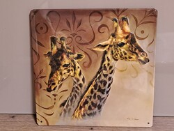 Fémtábla, falidísz, falikép,zsiráf