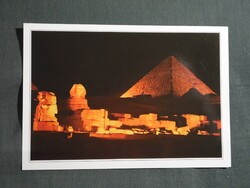 Képeslap,Egyiptom,Gíza,nagy piramis látkép,részlet,1990-